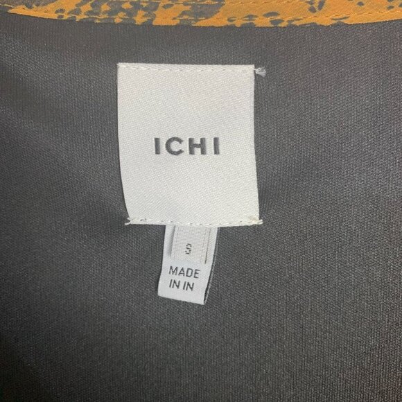 Ichi Day Dress Snakeskin Print Flowy Sheer Chiffon V-Neck Long Sleeve - Picture 7 of 12